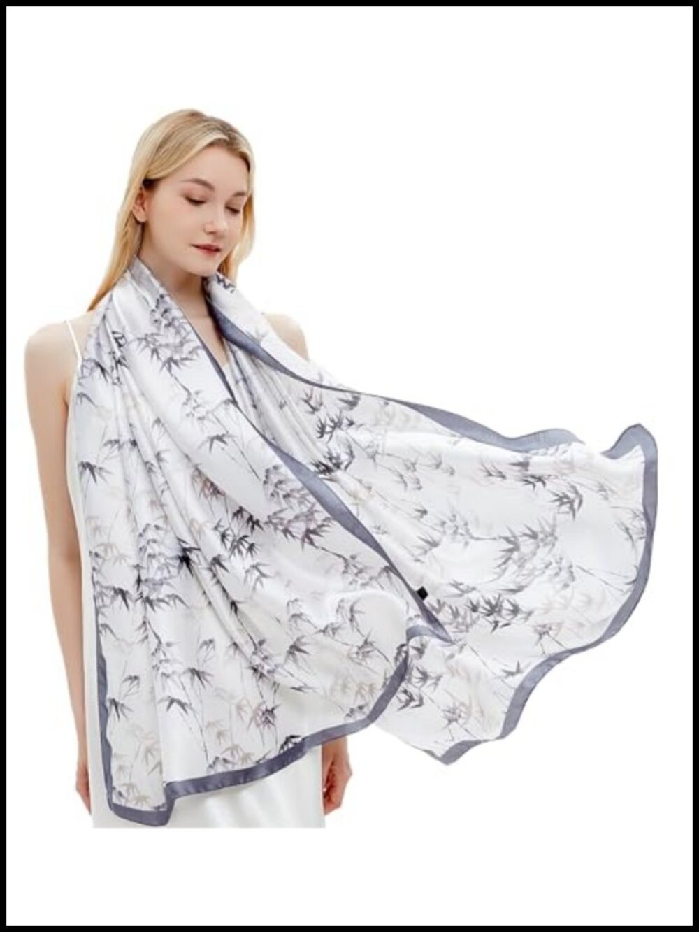 Silk Satin Blend Long Oversize Scarf Shawl Wrap Head Scarf 70x35
